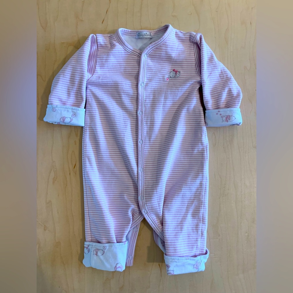 Kissy kissy reversible play suit romper 6-9 mos